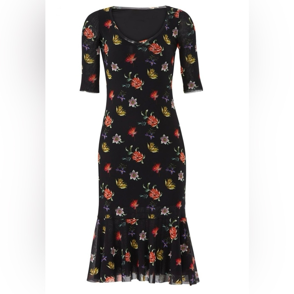 FUZZI Floral Printed Midi Dress